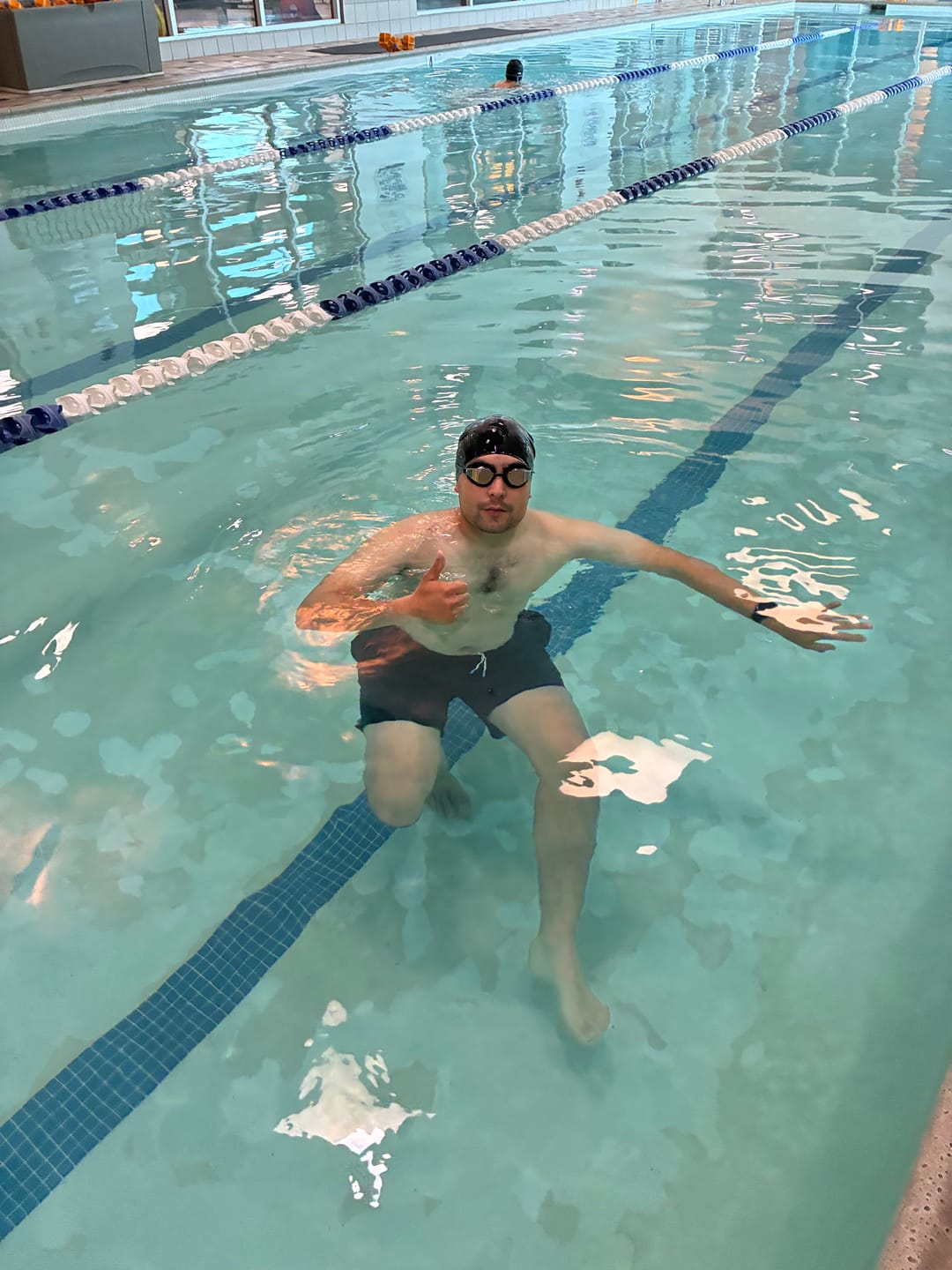 Customer photo review of NanoClear™ Strike Swim Goggles Tinted Mirror - (Black)