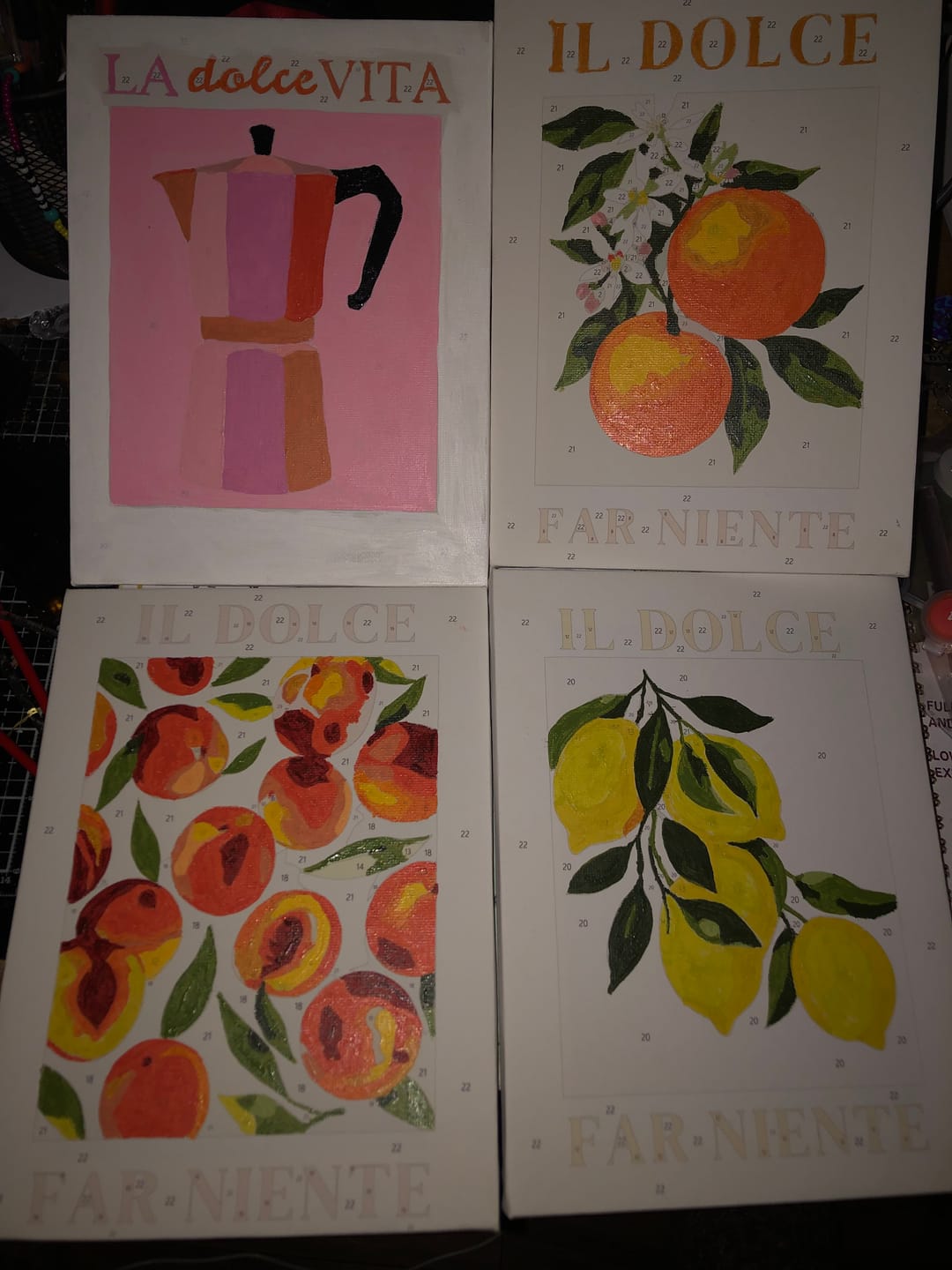 Customer photo review of 6 Mini Paintings - Italian ''Dolce Vita'' Set