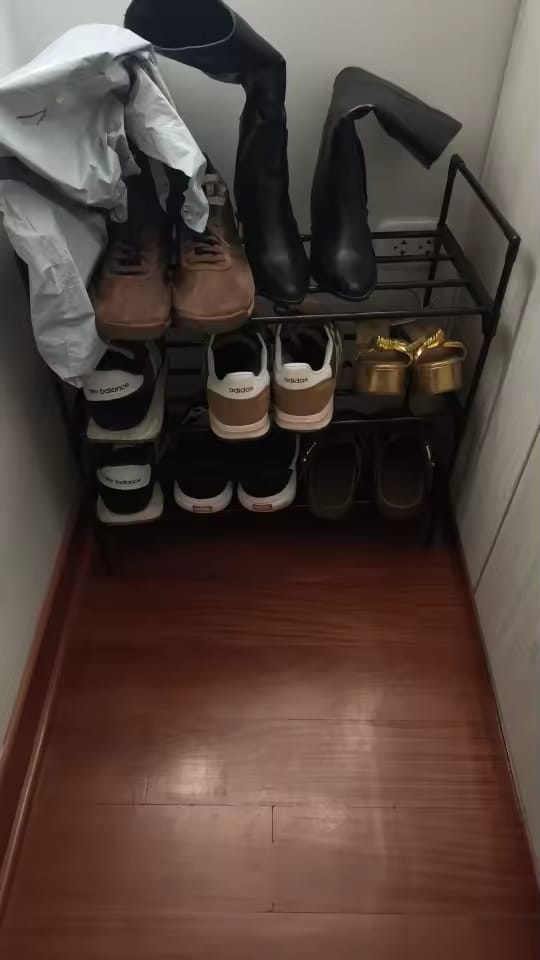 Customer photo review of Two-to-Four-Tier Shoe Rack with Elevated Storage Shelves