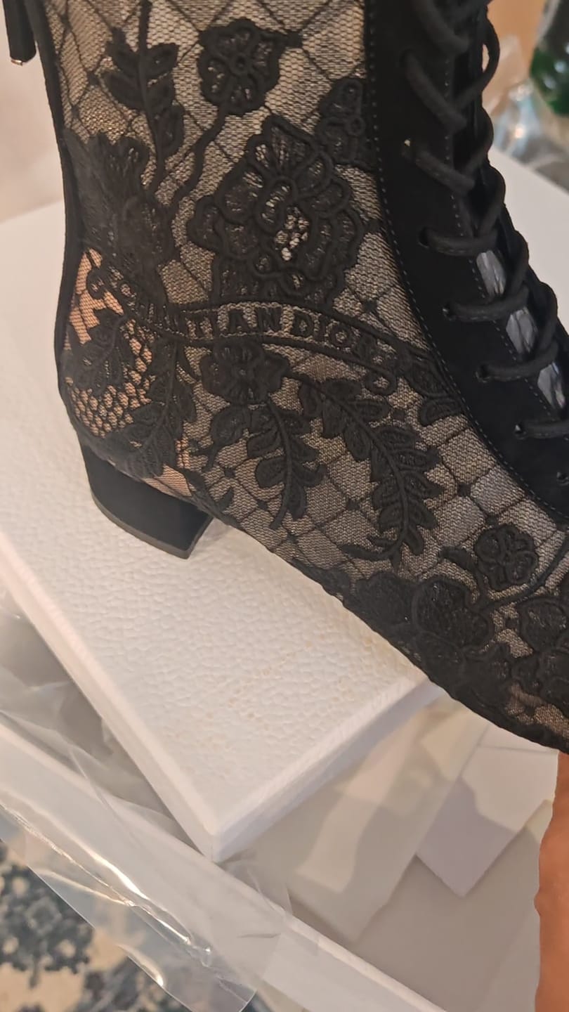Customer photo review of cd naughtily-d ankle boot black transparent mesh and suede