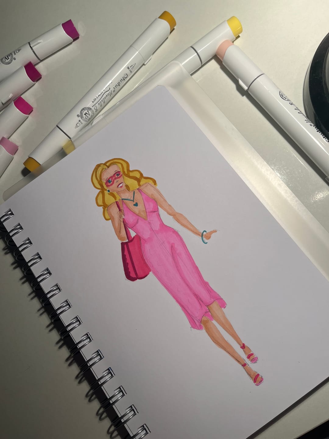 Customer photo review of Ohuhu Honolulu 120 Colors Dual Tips Alcohol Art Markers (New Color Codes)
