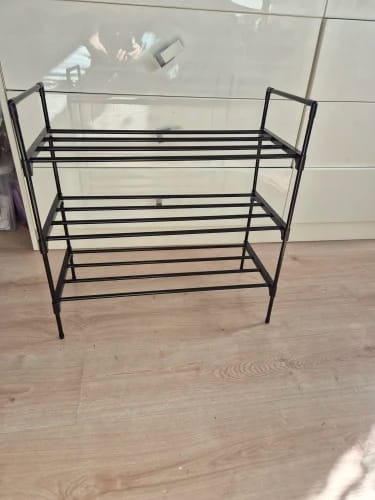 Customer photo review of Two-to-Four-Tier Shoe Rack with Elevated Storage Shelves