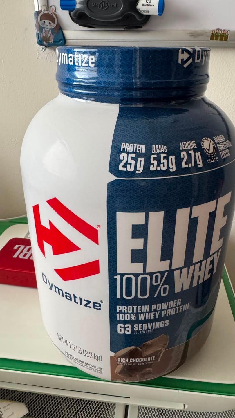 Customer photo review of Proteina Dymatize Elite Whey 5 Lb Chocolate