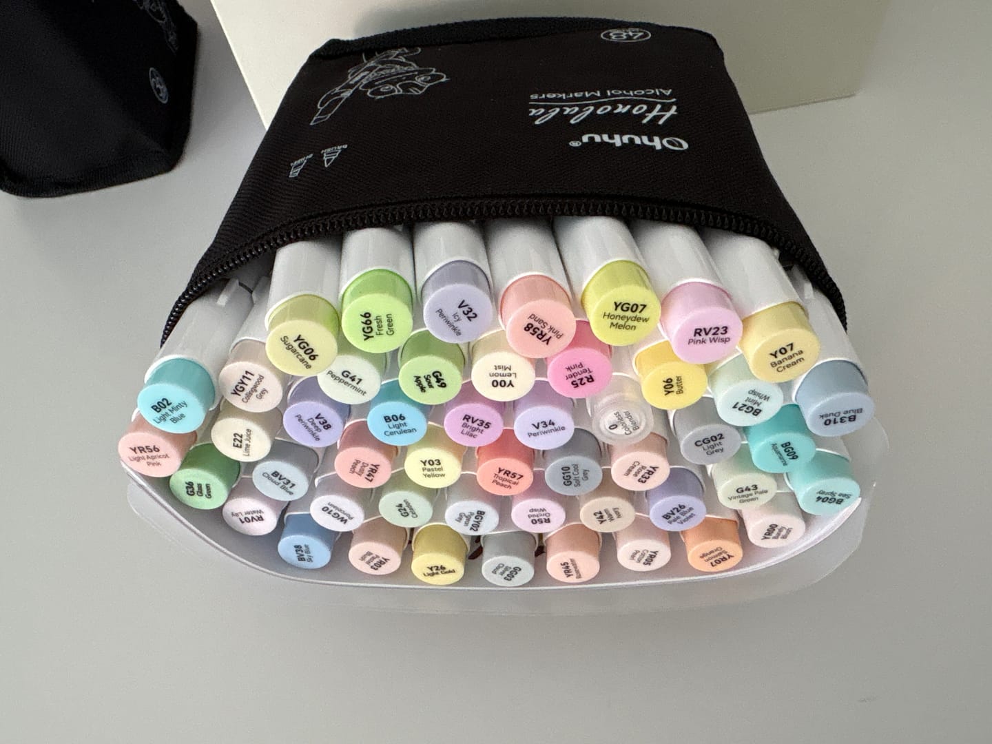 Customer photo review of Ohuhu Honolulu New 48 Pastel Colors Dual Tips Alcohol Art Markers - Blossoming