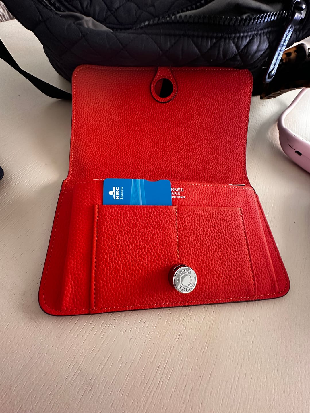 Customer photo review of HM Dogon Duo Wallet 20cm In Orange Togo Leather