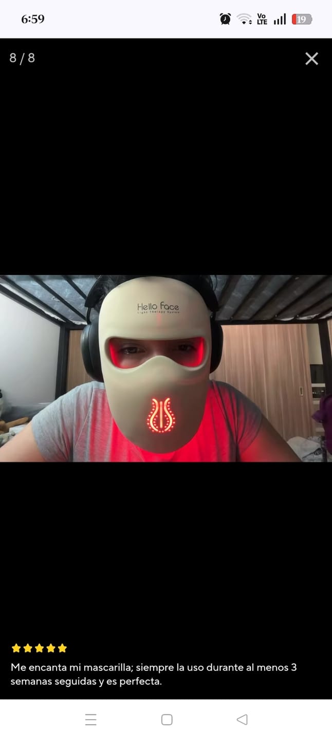 Customer photo review of M300 LED Face Mask - 311 LED Anti-Aging &amp; Acne Light Therapy
