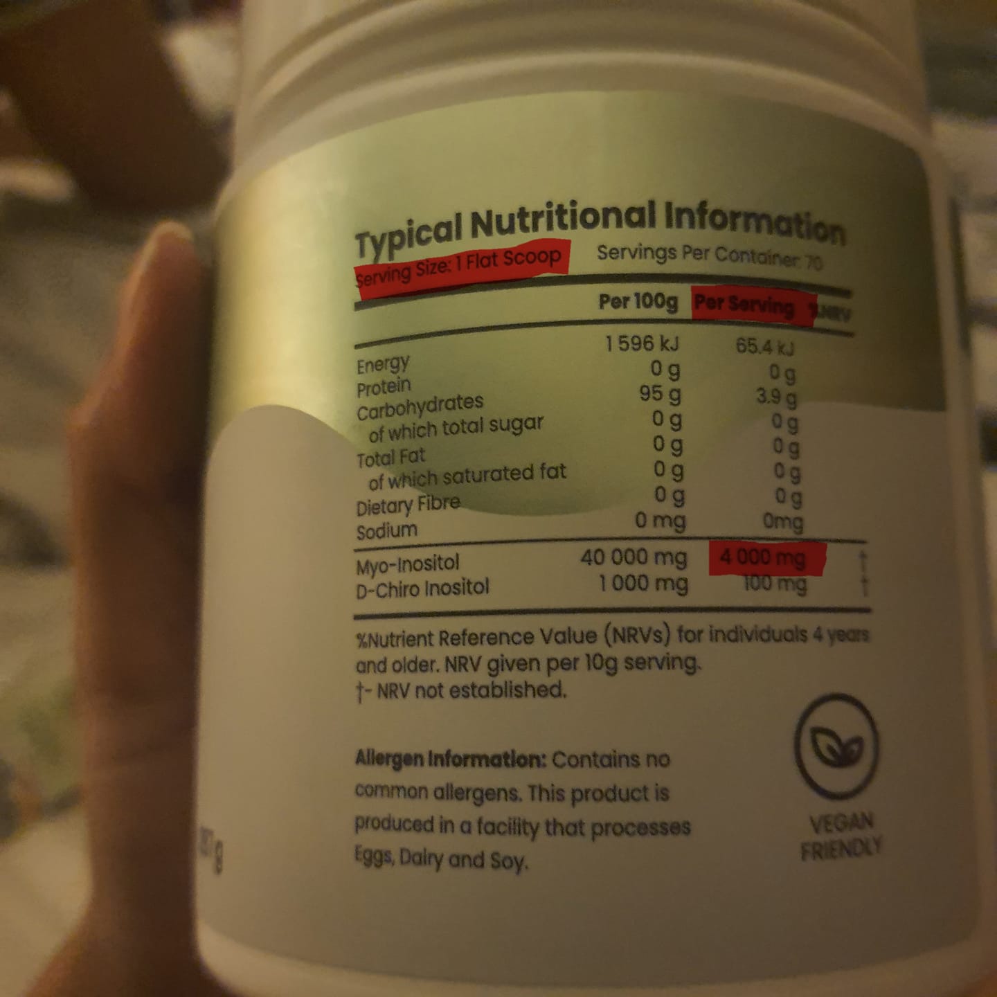 Customer photo review of JOOCE Pure Inositol Powder (70 Servings)