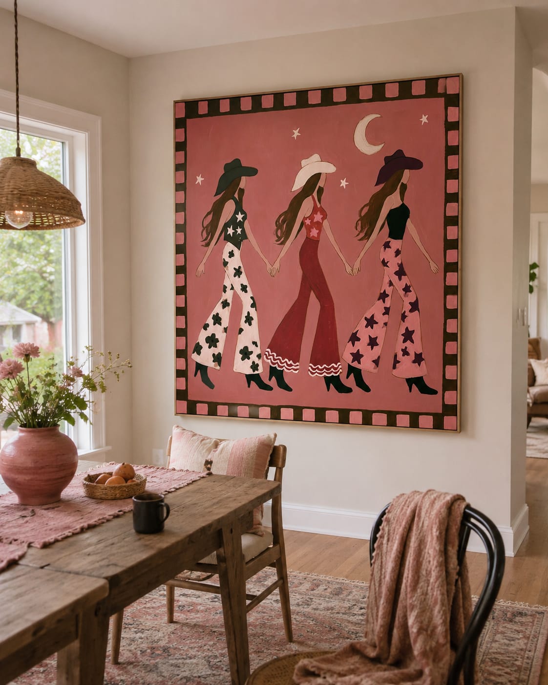 Customer photo review of Rosewood Walk-Cowgirl Friendship Painting