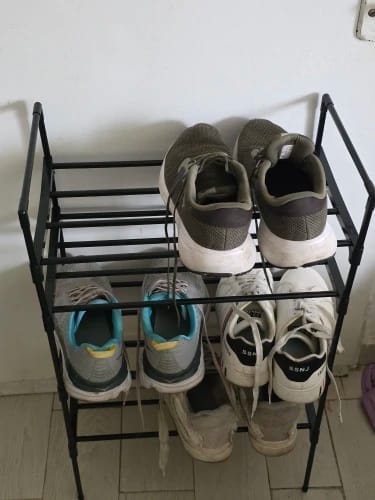 Customer photo review of Two-to-Four-Tier Shoe Rack with Elevated Storage Shelves