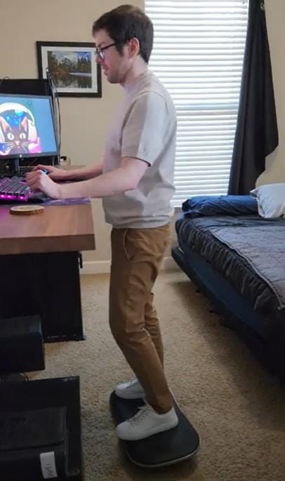 Customer photo review of Level® Balance Board for Standing Desk