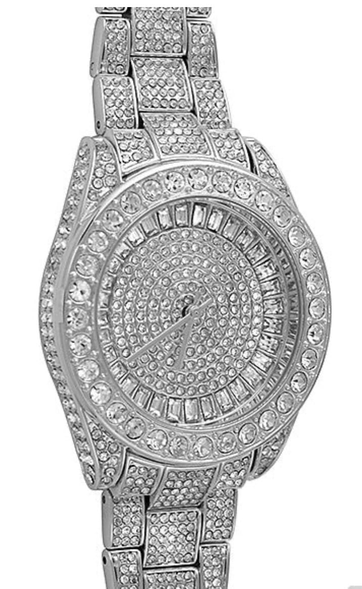 Customer photo review of Rhodium 41MM Big Face Iced Out Watch
