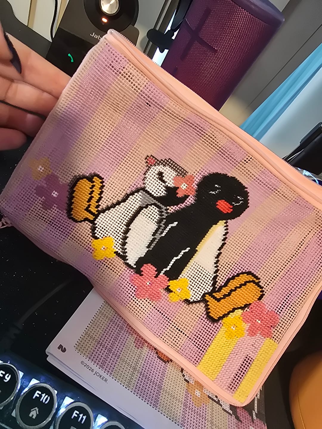 Customer photo review of PINGU™ & PINGA - Needlepoint Pouch Kit