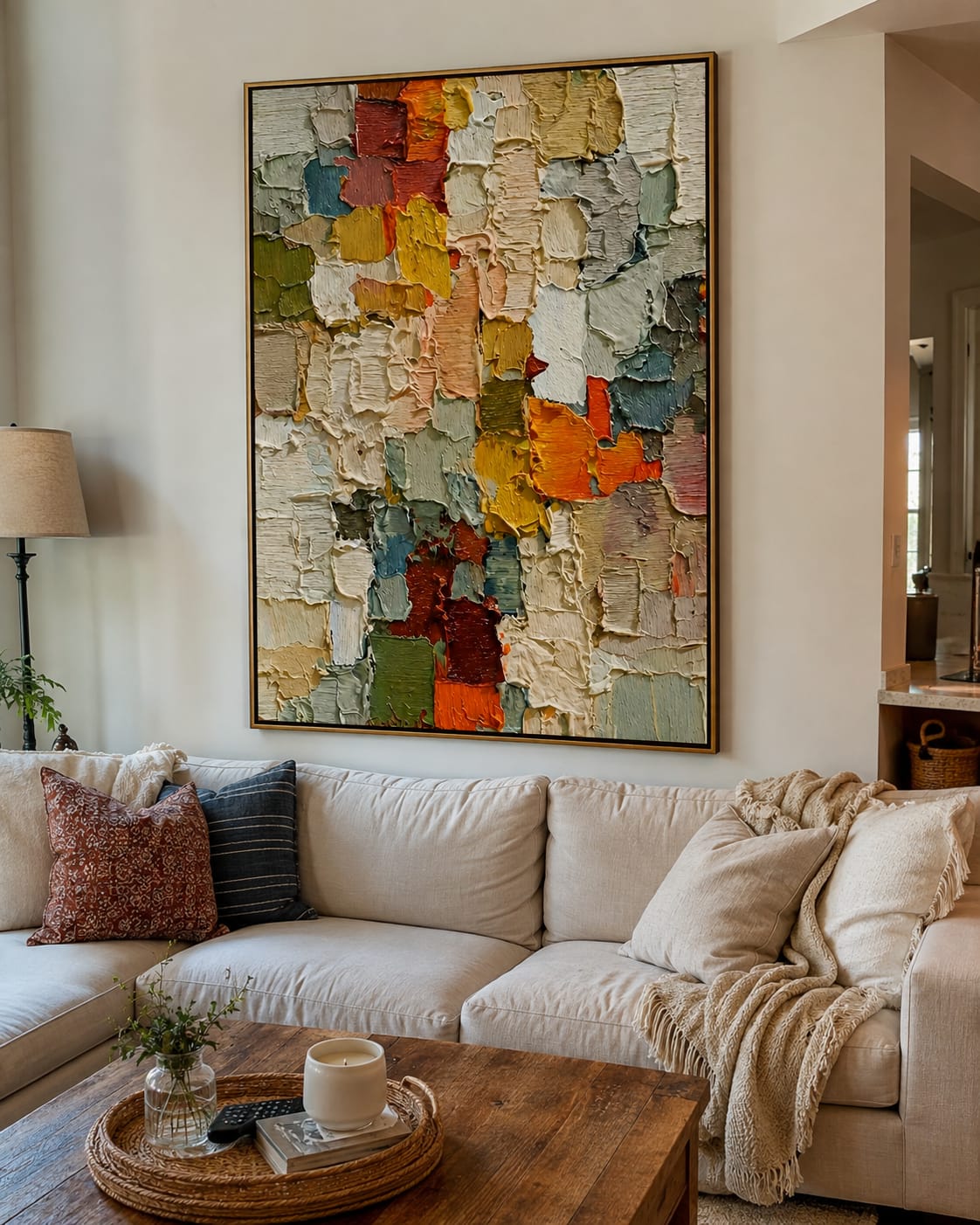Customer photo review of Mosaic Rhythm-Color Block Textured Abstract Painting