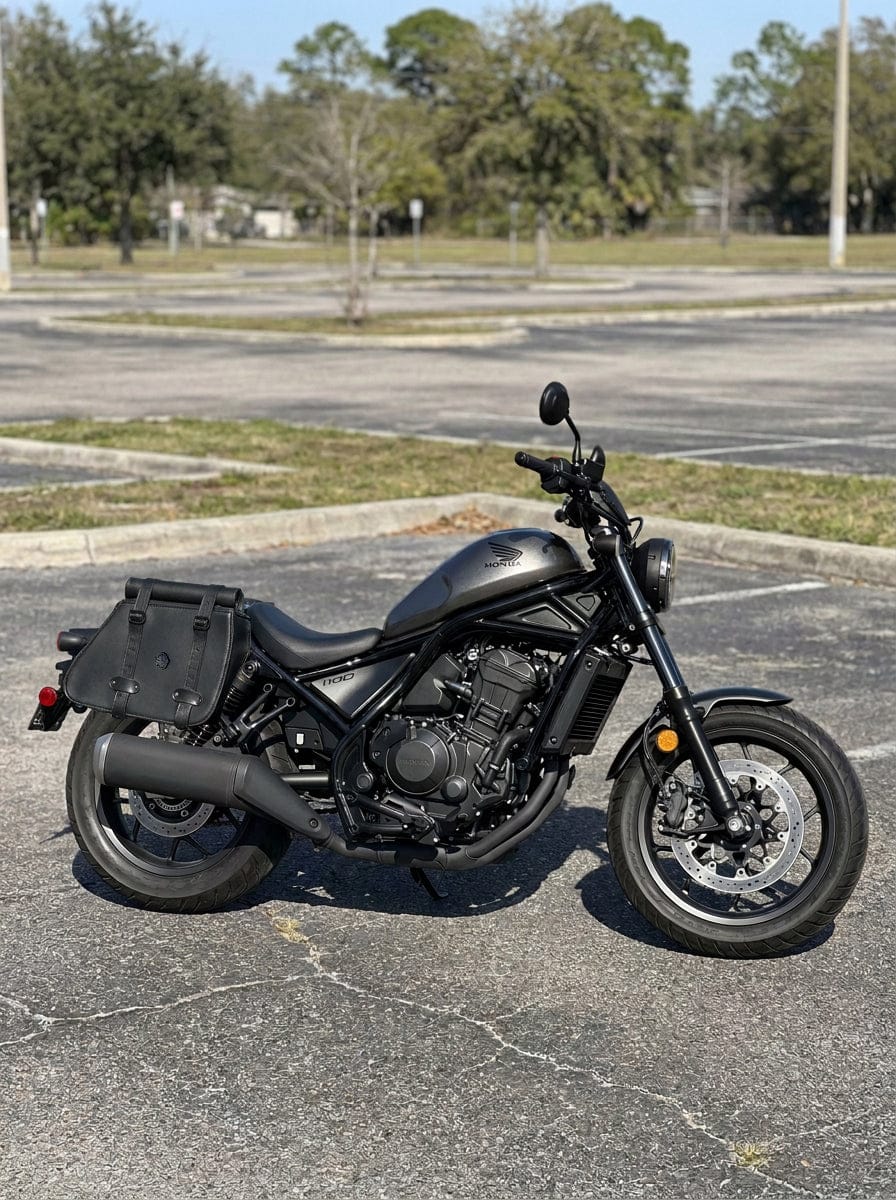 Customer photo review of 30L - SpiritBlade Roll-Top Large Honda Rebel 1100 CMX1100 Motorcycle Leather Saddlebags