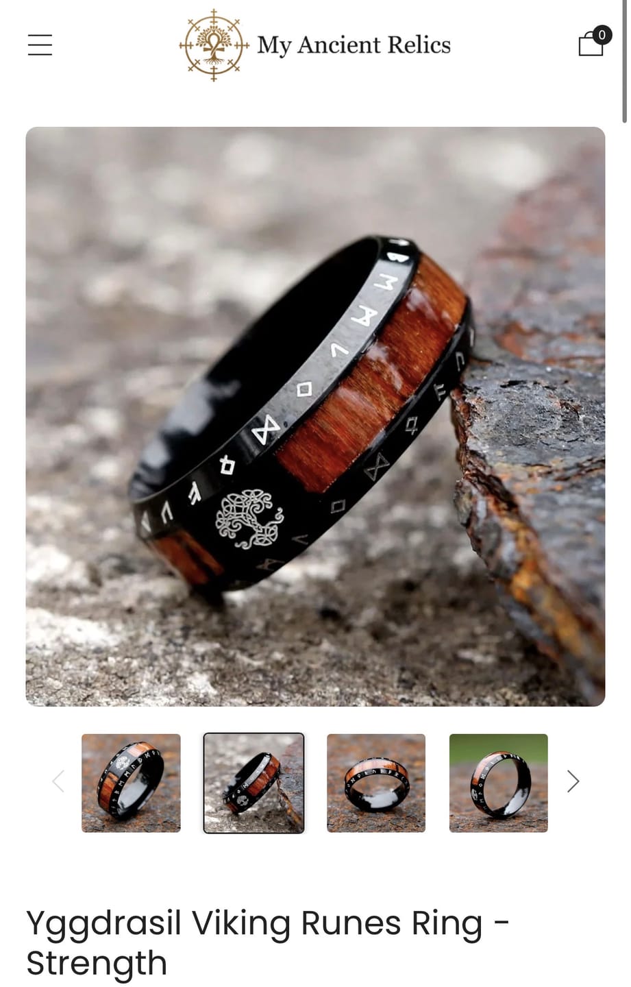 Customer photo review of Norse Viking Tree of Life Rune Wood Inlay Ring, S925 Silver Antiqued Multi-Color Unisex Couple Band