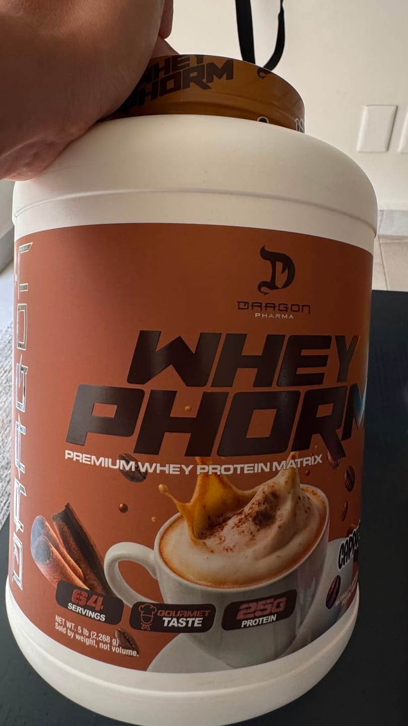 Customer photo review of Dragon Pharma Whey Phorm 5 Lbs Sabor Cappuccino