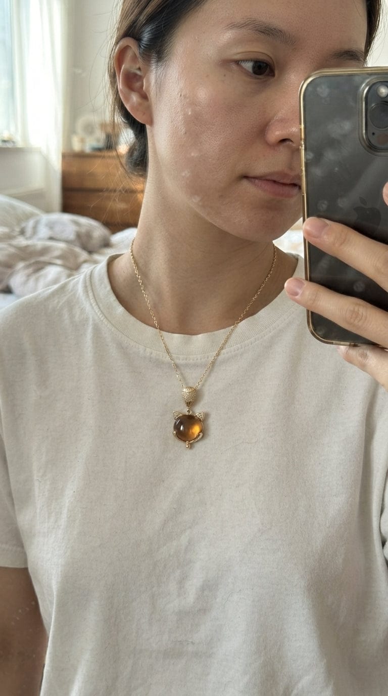 Customer photo review of The fox - Collar con colgante de zorro