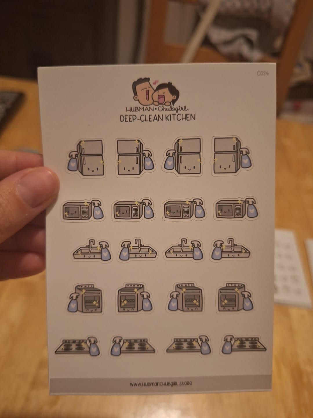 Customer photo review of Deep-Clean Kitchen Planner Stickers