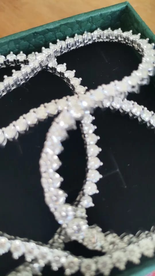 Customer photo review of Moissanite Diamond Tennis Necklace