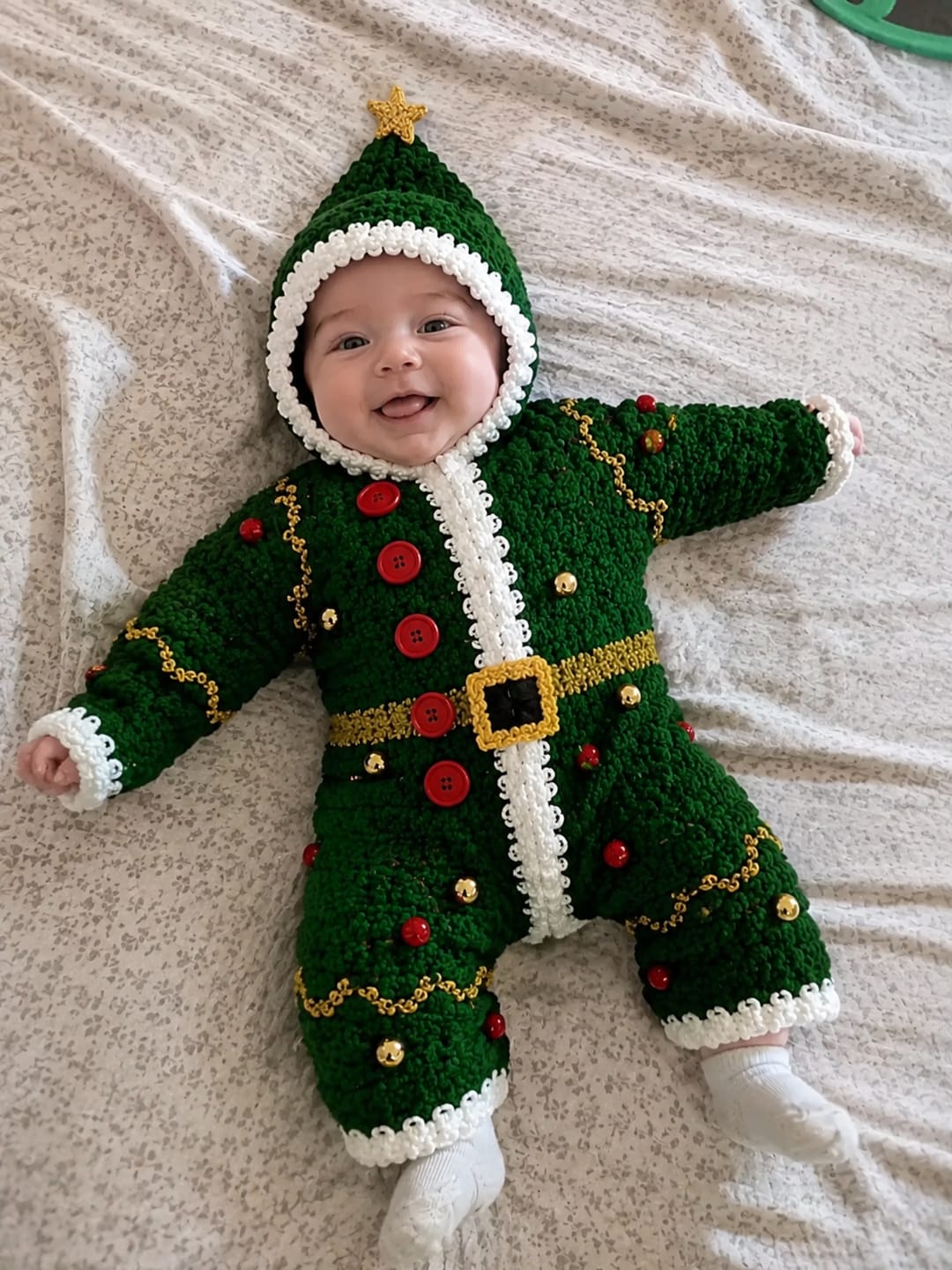 Customer photo review of Christmas Star Baby Pajamas