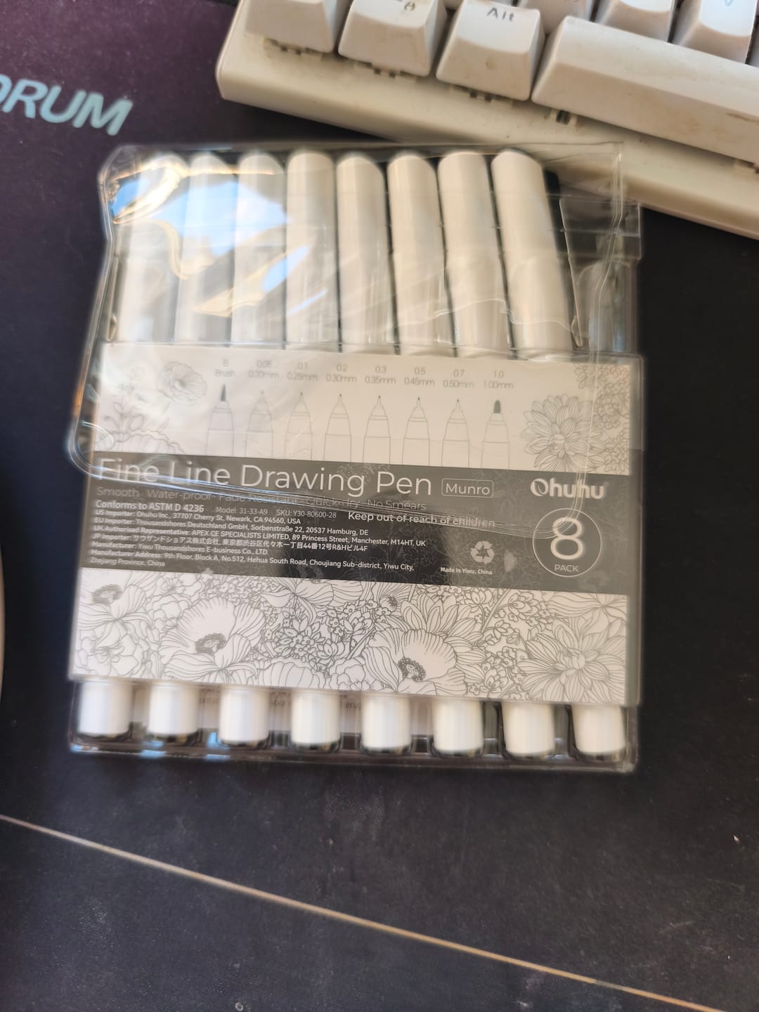 Customer photo review of Ohuhu Fineliner Drawing Pen, 8 Pack