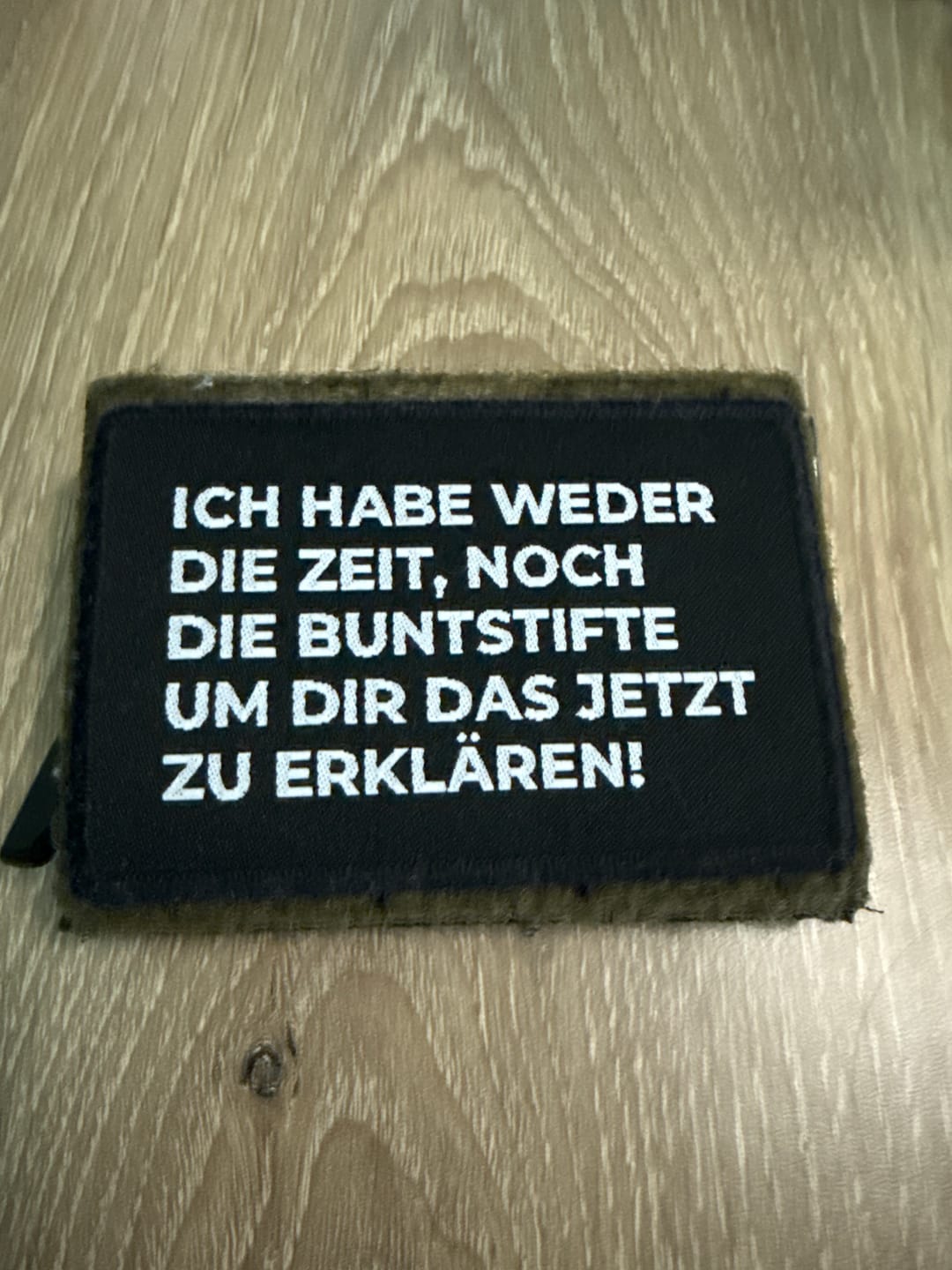 Customer photo review of Web-Patch - Keine Buntstifte -9 x 6cm
