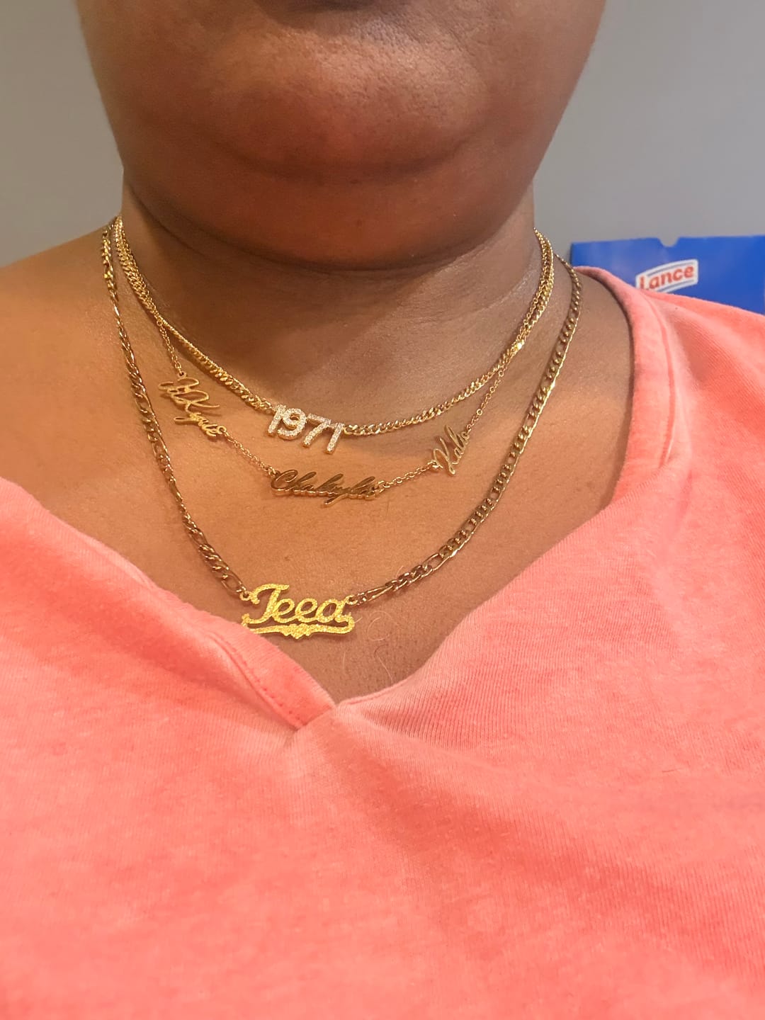 Customer photo review of Multi Name Necklace
