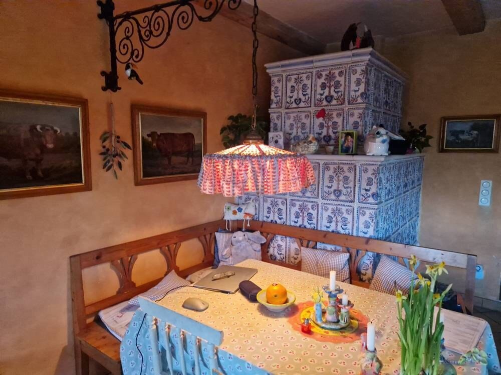 Customer photo review of Cotswolds ruffle saffron pendant light shade