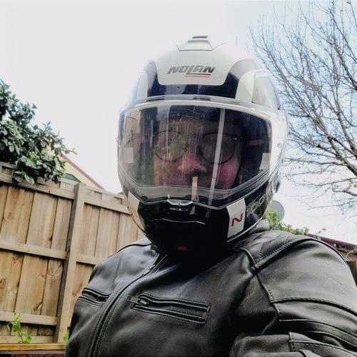 Customer photo review of 'ol Bobber' | Classic Leather Motorbike Jacket | Distressed Charcoal Brown Full Grain Leather