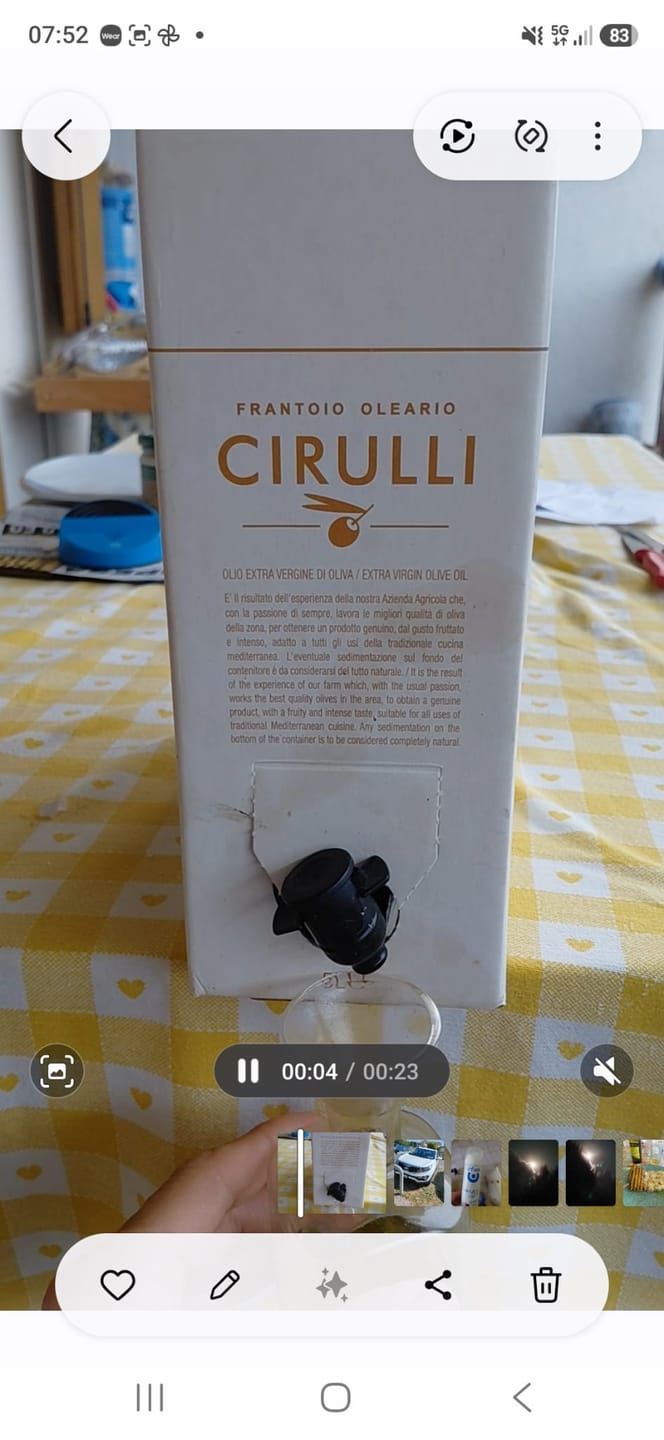 Customer photo review of Bag in box di olio extravergine di oliva • 5 Litri