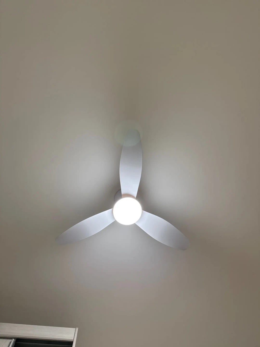 Customer photo review of Three-Blade Ceiling Fan with Dimmable Light and Remote