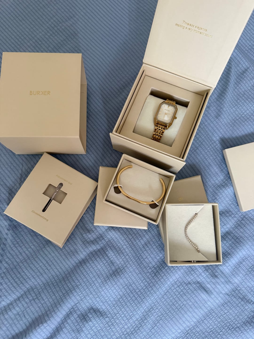 Customer photo review of Ava Petite Gold White Bracelet
