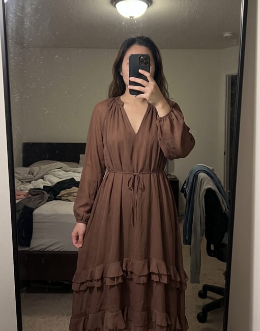 Customer photo review of Josephine Ruffled Tiered Maxi Dress