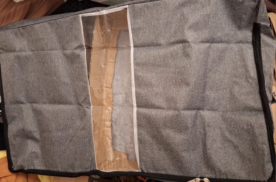 Customer photo review of Foldable Under-Bed Storage Bag for Clothing, Quilts, and Blankets