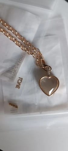 Customer photo review of 18k Gold-Plated Heart Locket Necklace