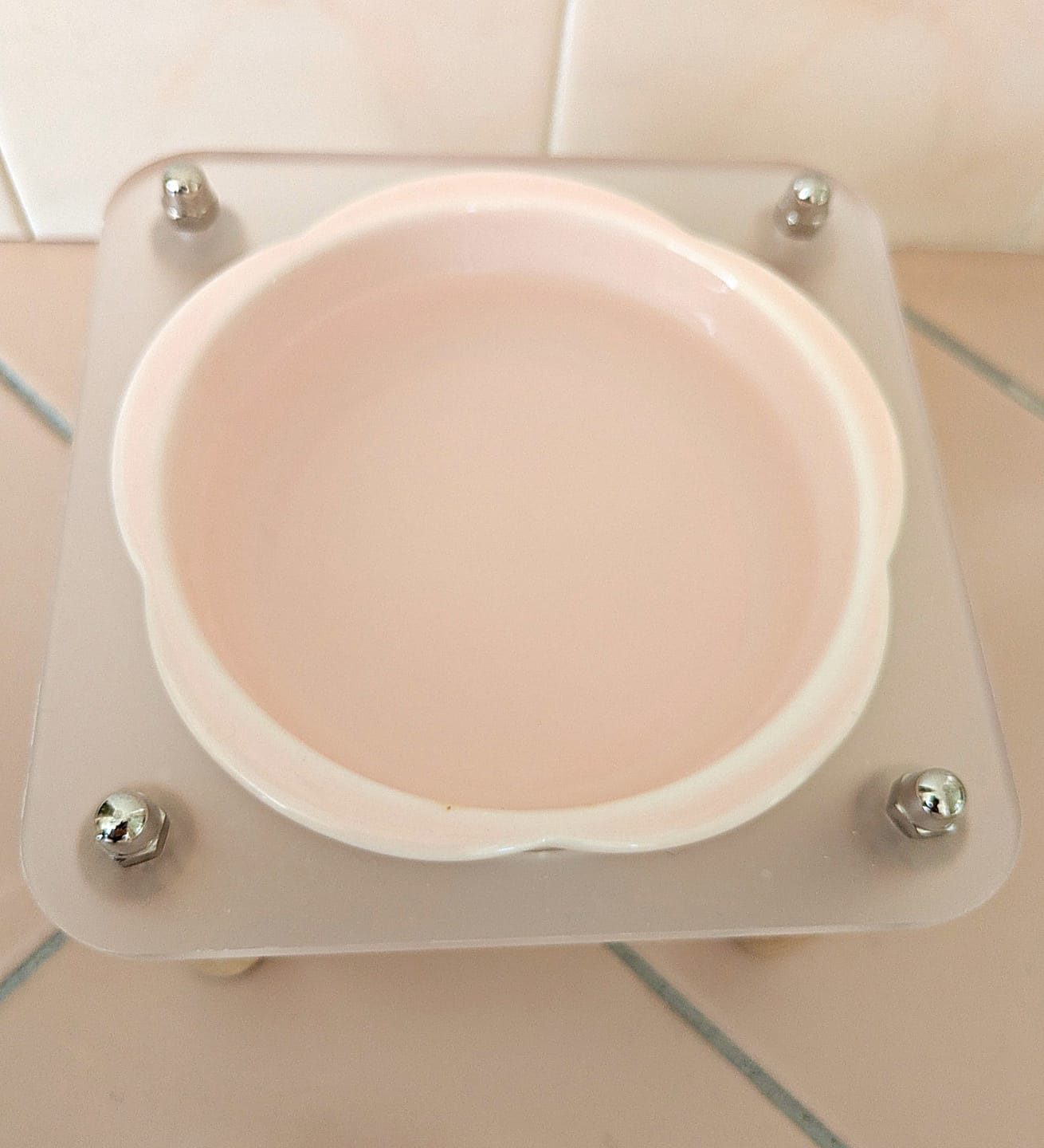 Customer photo review of Ceramic Slow Feeder Bowl / Water Bowl with Optional Acrylic Stand