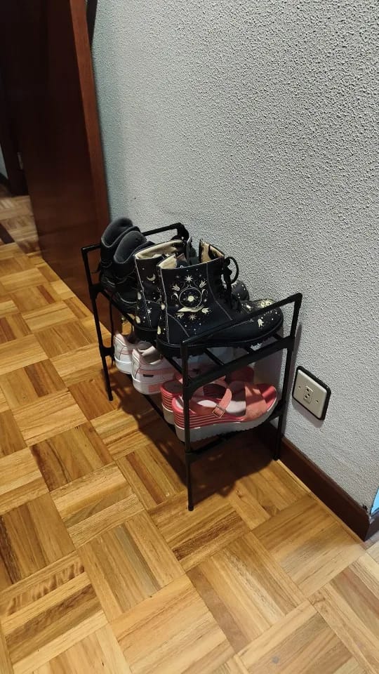 Customer photo review of Two-to-Four-Tier Shoe Rack with Elevated Storage Shelves