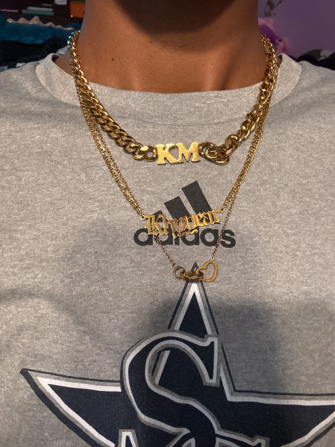 Customer photo review of Gothic Name Necklace w/ Cuban Chain
