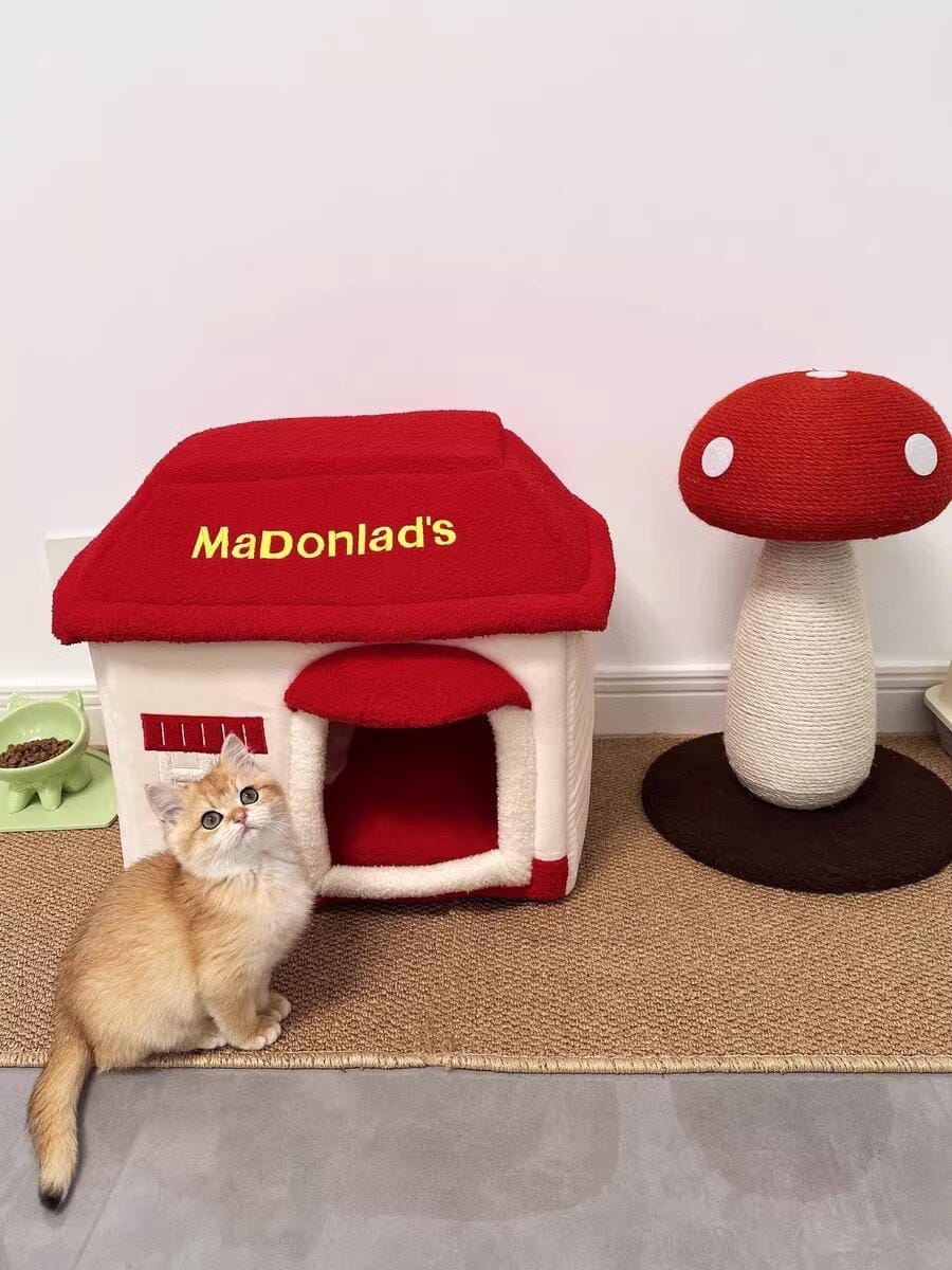 Customer photo review of Red Mushroom Cat Scratching Post