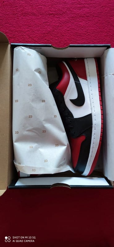 Customer photo review of Jordan 1 Low Bred Toe