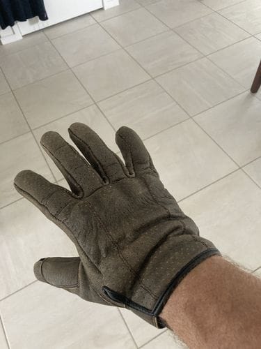 Customer photo review of Thumpa's | Short Cuff Summer Motorbike Gloves | Perforated Retro Brown Distressed Leather