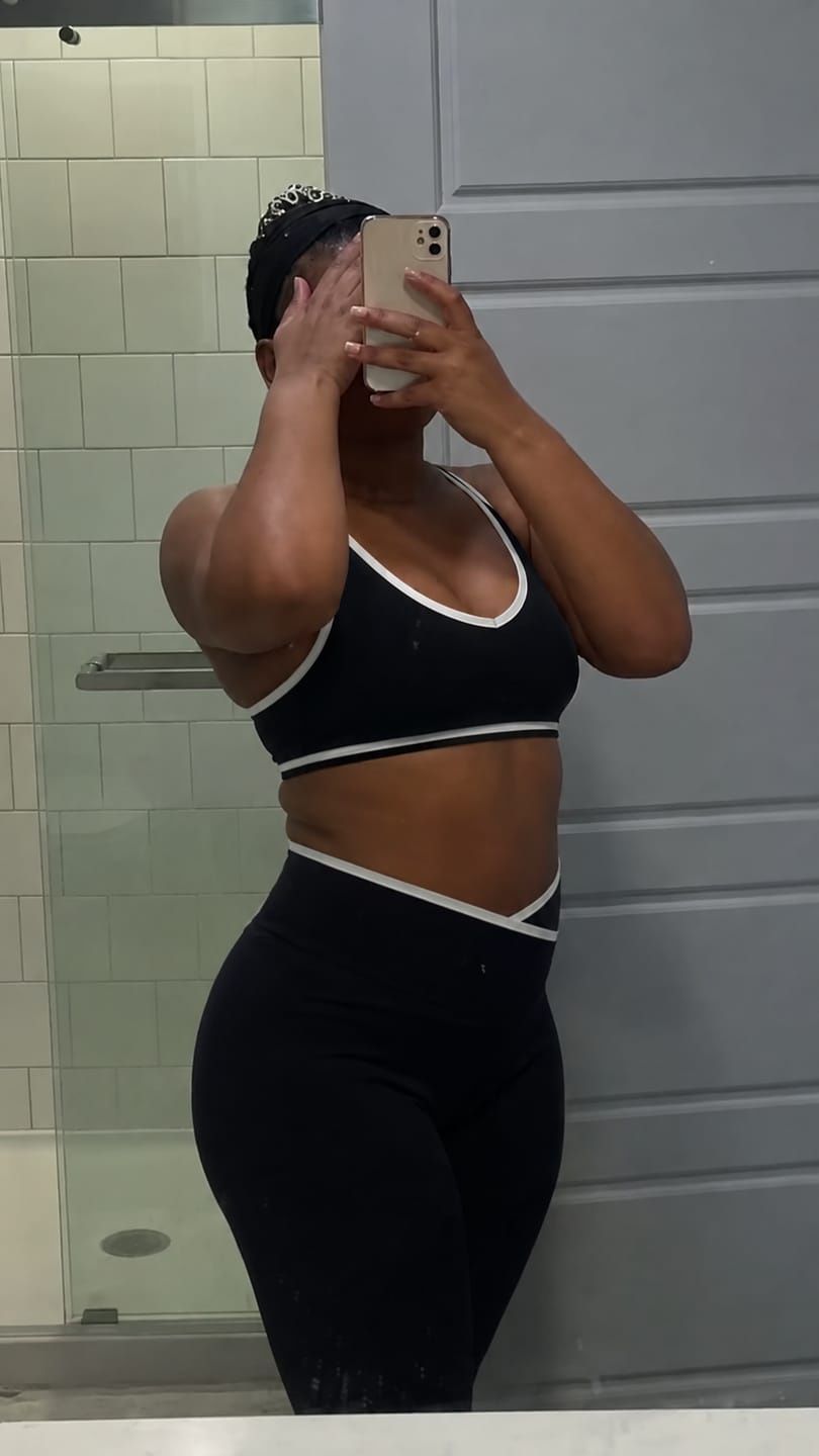 Customer photo review of Women’s Top & Flare Pants Set – Outline Signature