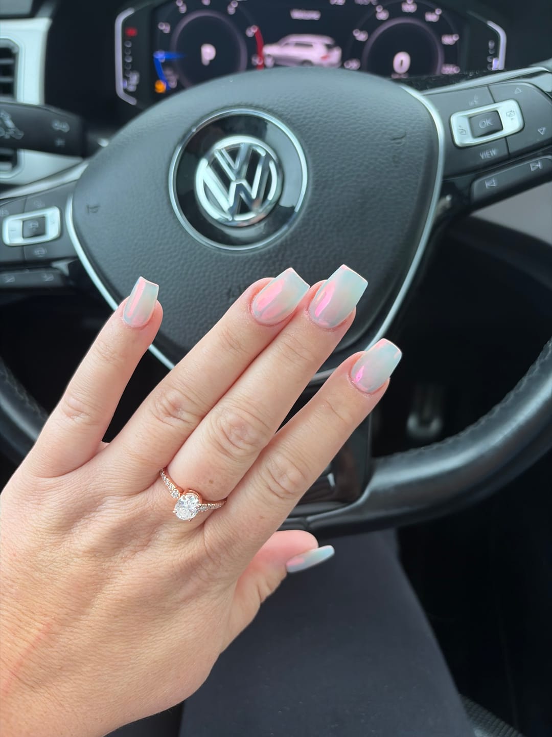 Customer photo review of The Luna - Rose Gold Engagement Ring