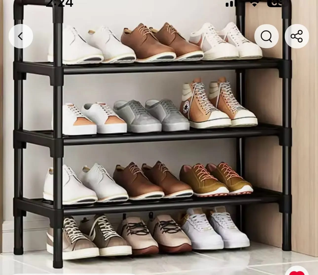 Customer photo review of Two-to-Four-Tier Shoe Rack with Elevated Storage Shelves