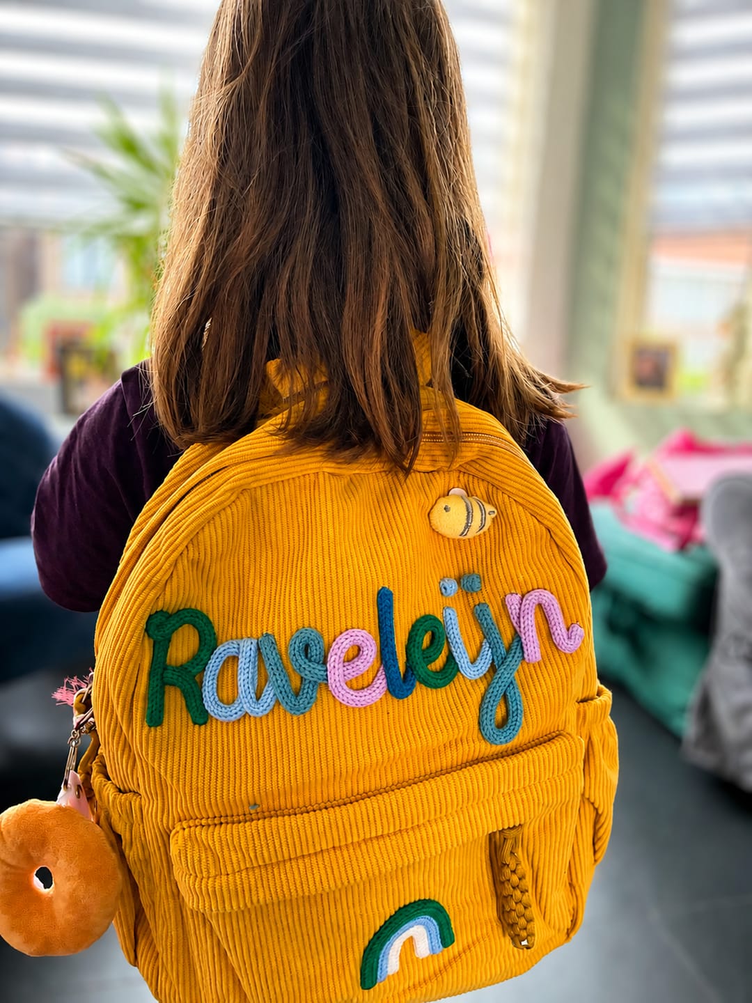 Customer photo review of K&C - Personalized Knitted Backpack