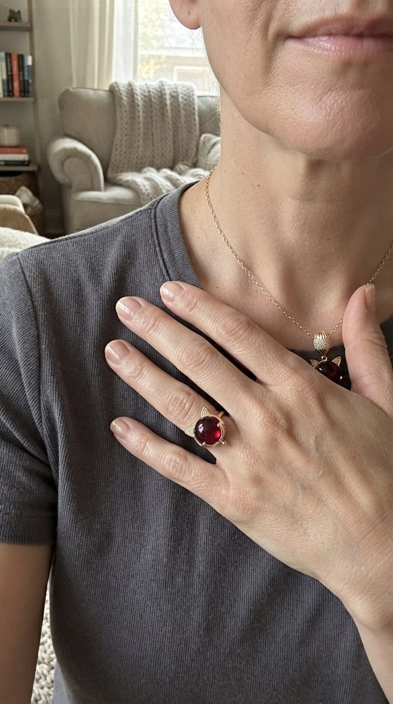 Customer photo review of The fox - Collar con colgante de zorro