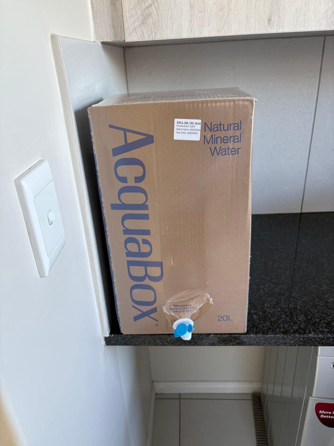 Customer photo review of AcquaBox by Mountain Falls 15L – STILL Mineral Water (on tap Bag-in-Box)