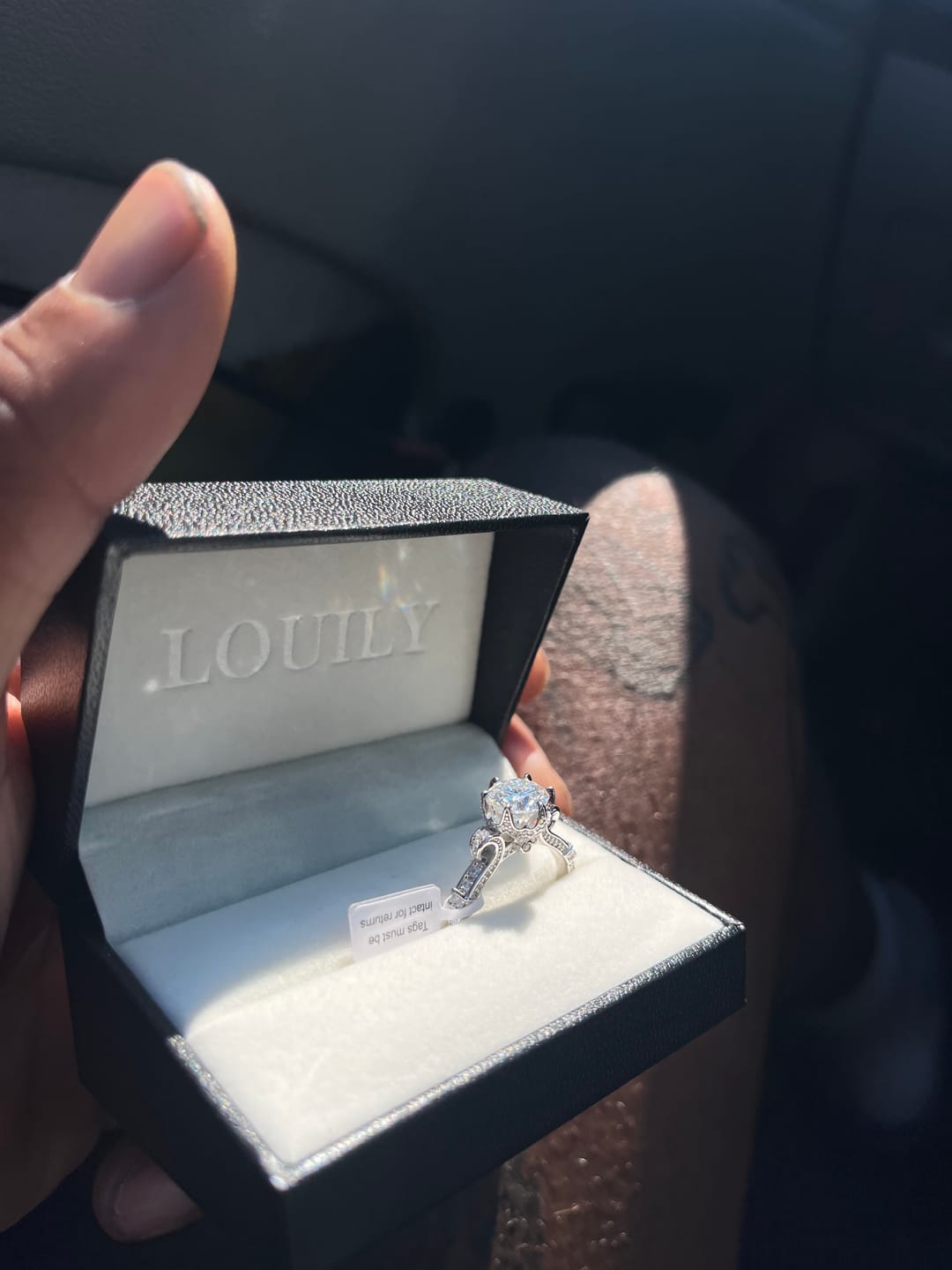Customer photo review of S925 Moissanite 1.0~2.0 Carat Engagement Ring Promise Ring For Women