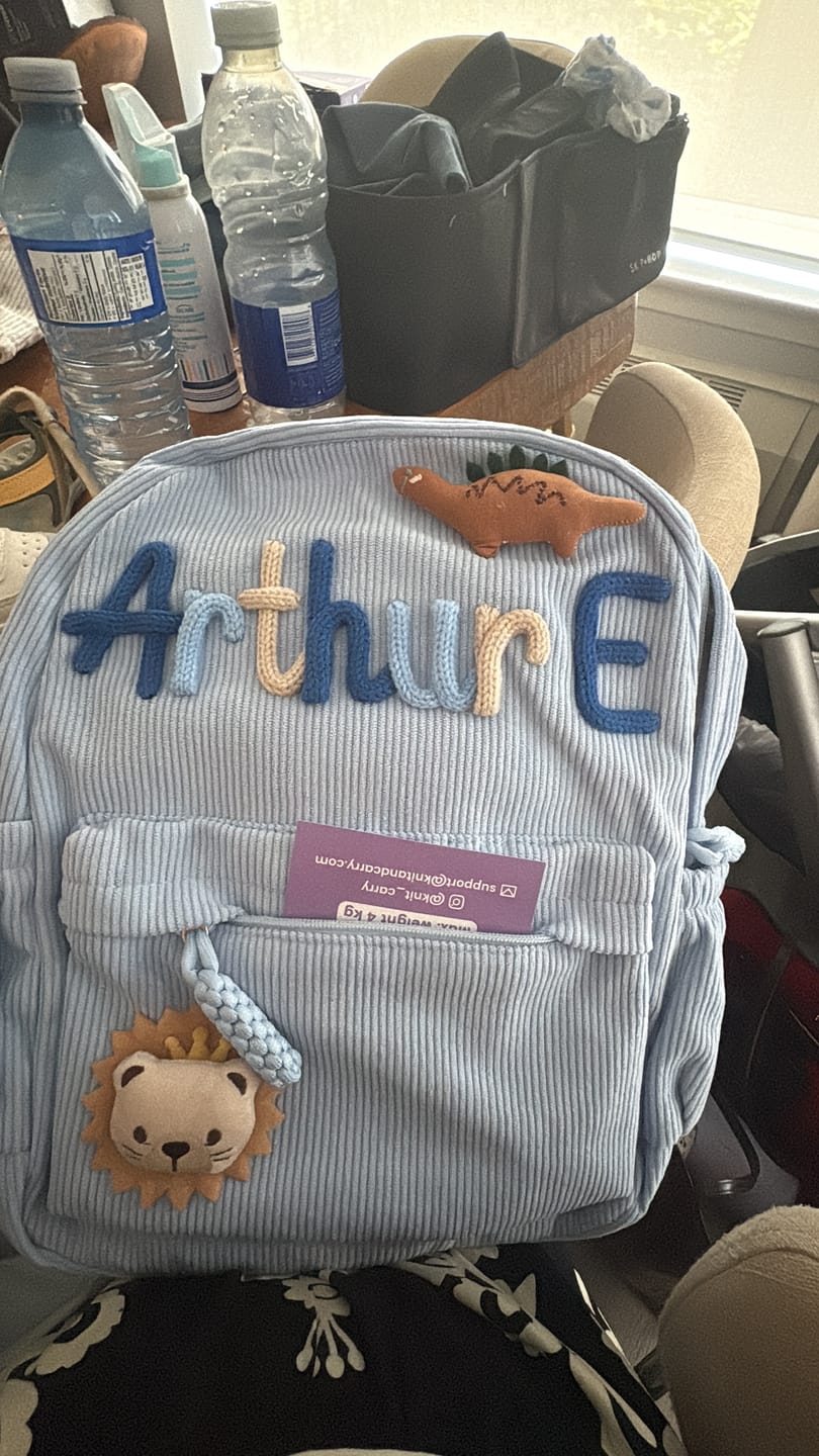 Customer photo review of K&C - Personalized Knitted Backpack
