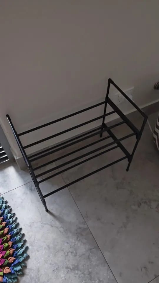 Customer photo review of Two-to-Four-Tier Shoe Rack with Elevated Storage Shelves